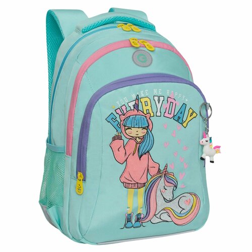 Рюкзак школьный GRIZZLY с карманом для ноутбука 13, анатомической спинкой, тремя отделениями, для девочки RG-461-2/3