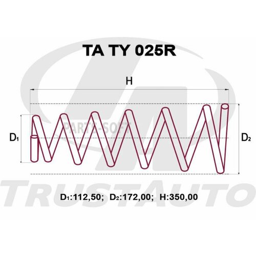 TRUSTAUTO TATY025R TATY025R_Пружина подвески усиленная TA TA TY 025R 2810₽
