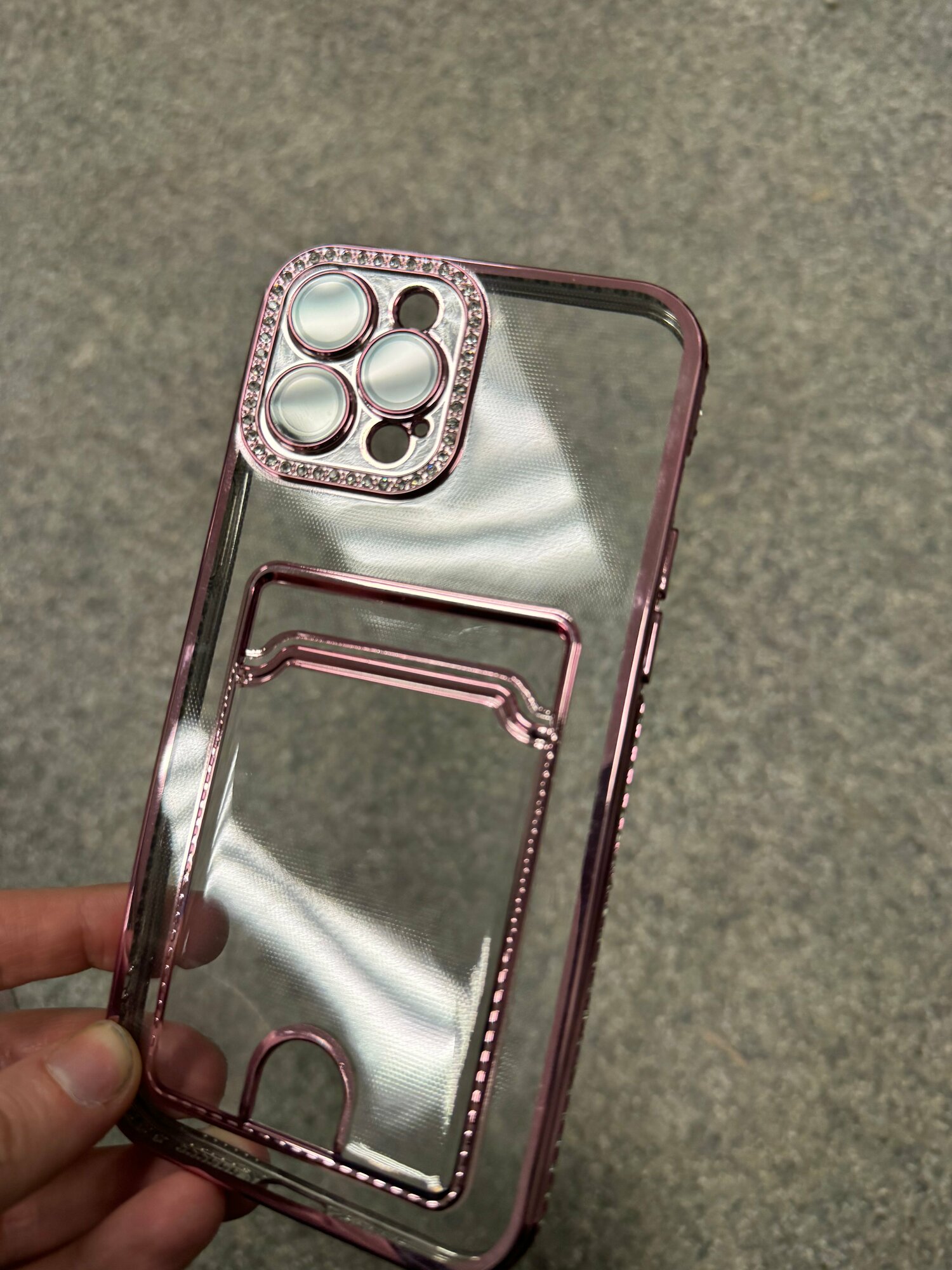Чехол панель накладка бампер MyPads Card на iPhone 11 (обычный) тонкая силиконовая крышка с защитой задней камеры со стразами и отделением для банк.