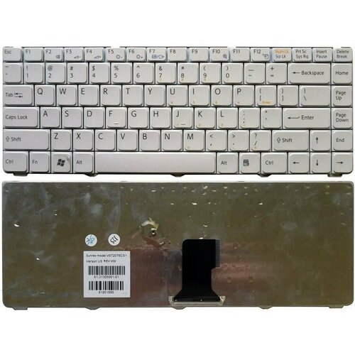 клавиатура оем для ноутбука sony vaio vgn nr21z белая Клавиатура для Sony Vaio VGN-NR21Z белая