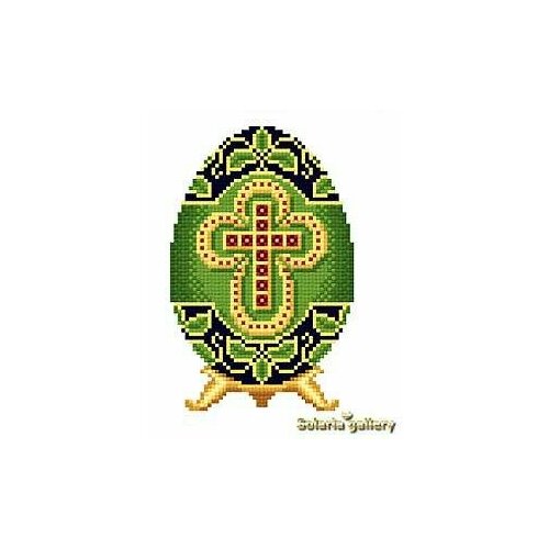 Яйцо Фаберже Рубиновый крест на зеленом 6116-07