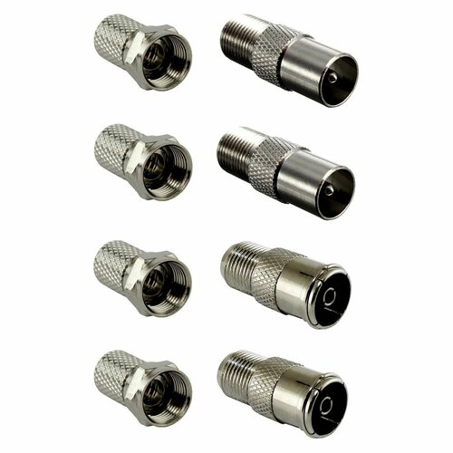 Антенный штекер прямой Штекер TVF - 2шт Гнездо TV F - 2шт F-коннектор - 4шт 477₽