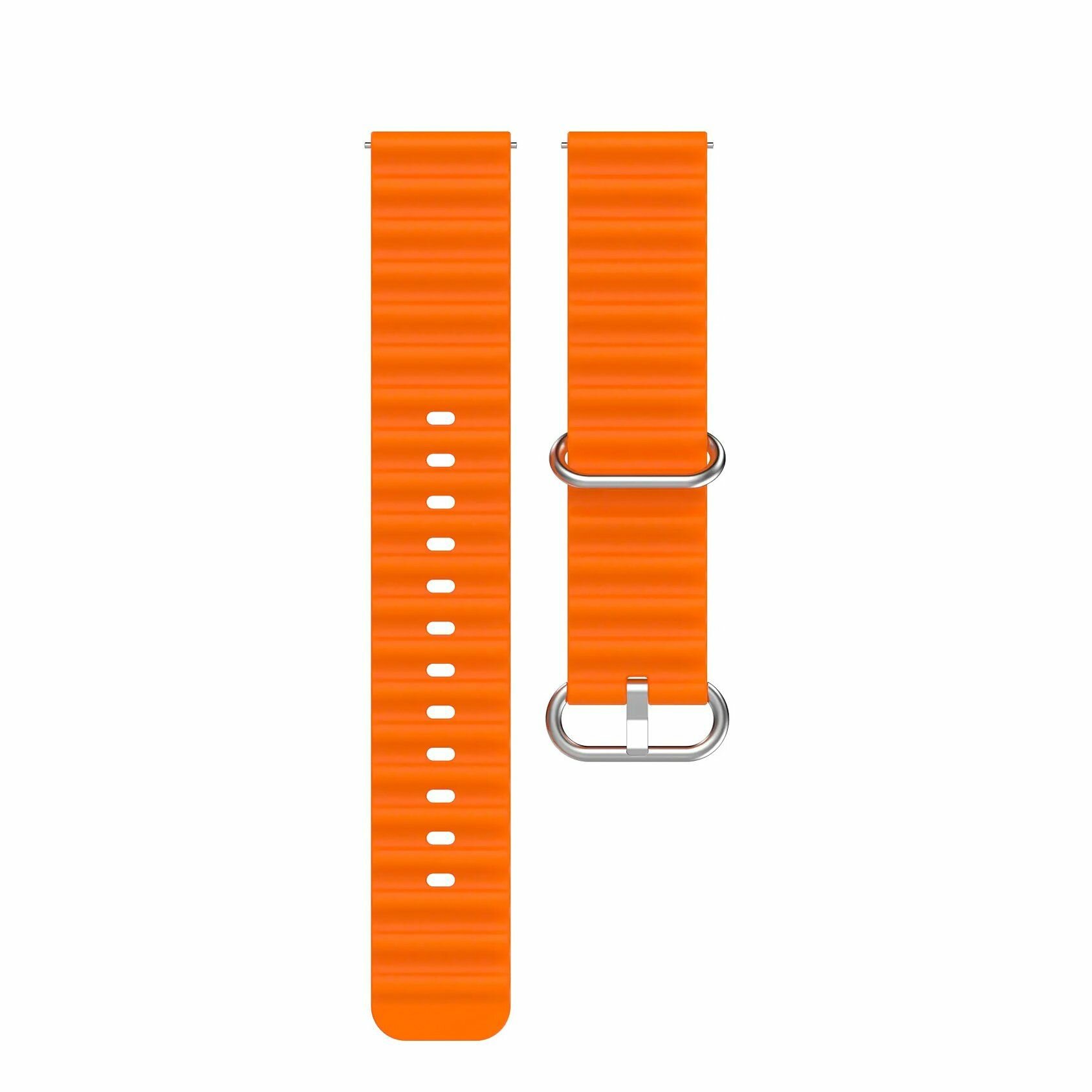 Универсальный силиконовый браслет Ocean Band с креплением 22 мм / Ремешок с креплением 22 мм для Samsung Gear S3 Frontier/Gear S3 Classic/Galaxy Watch оранжевый