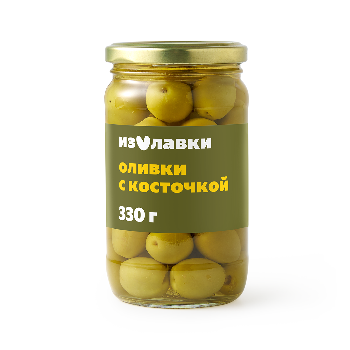 Оливки с косточкой «Из Лавки», без консервантов, стеклянная банка, 330 г