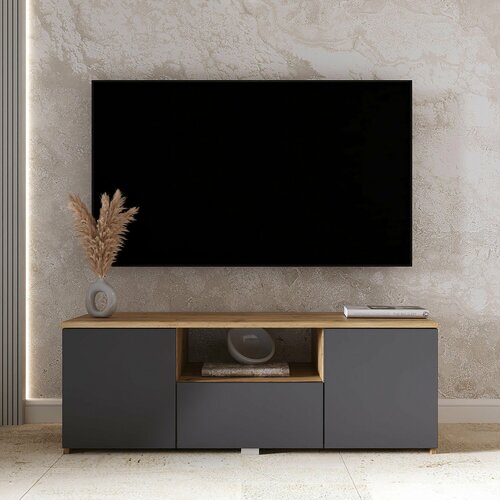 Тумба под телевизор 108х34х39см Графит 6999₽