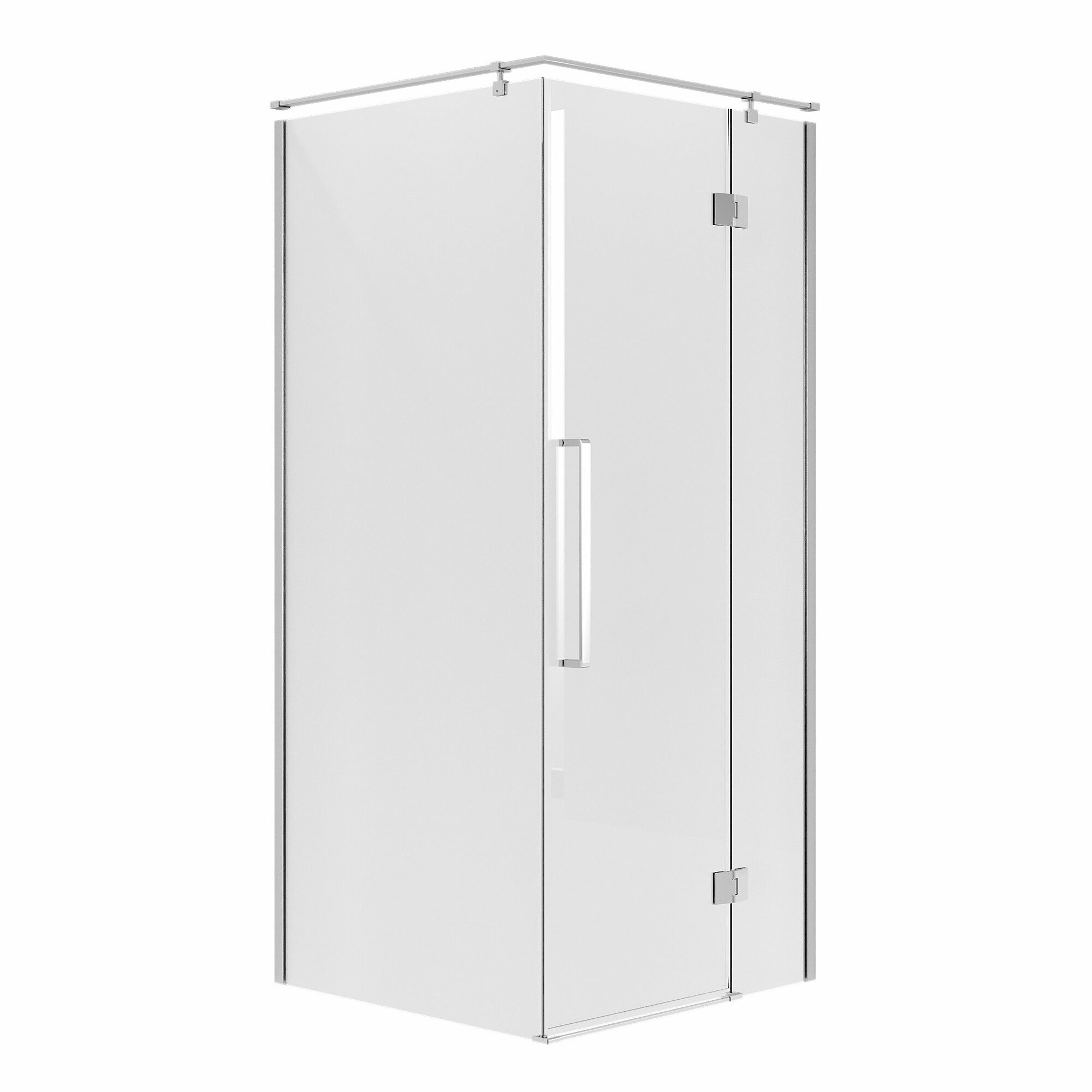 Душ. ограждение NG-6632-34 (100*100*195) квадрат, распашная, хром, стекло прозрачное,1 место