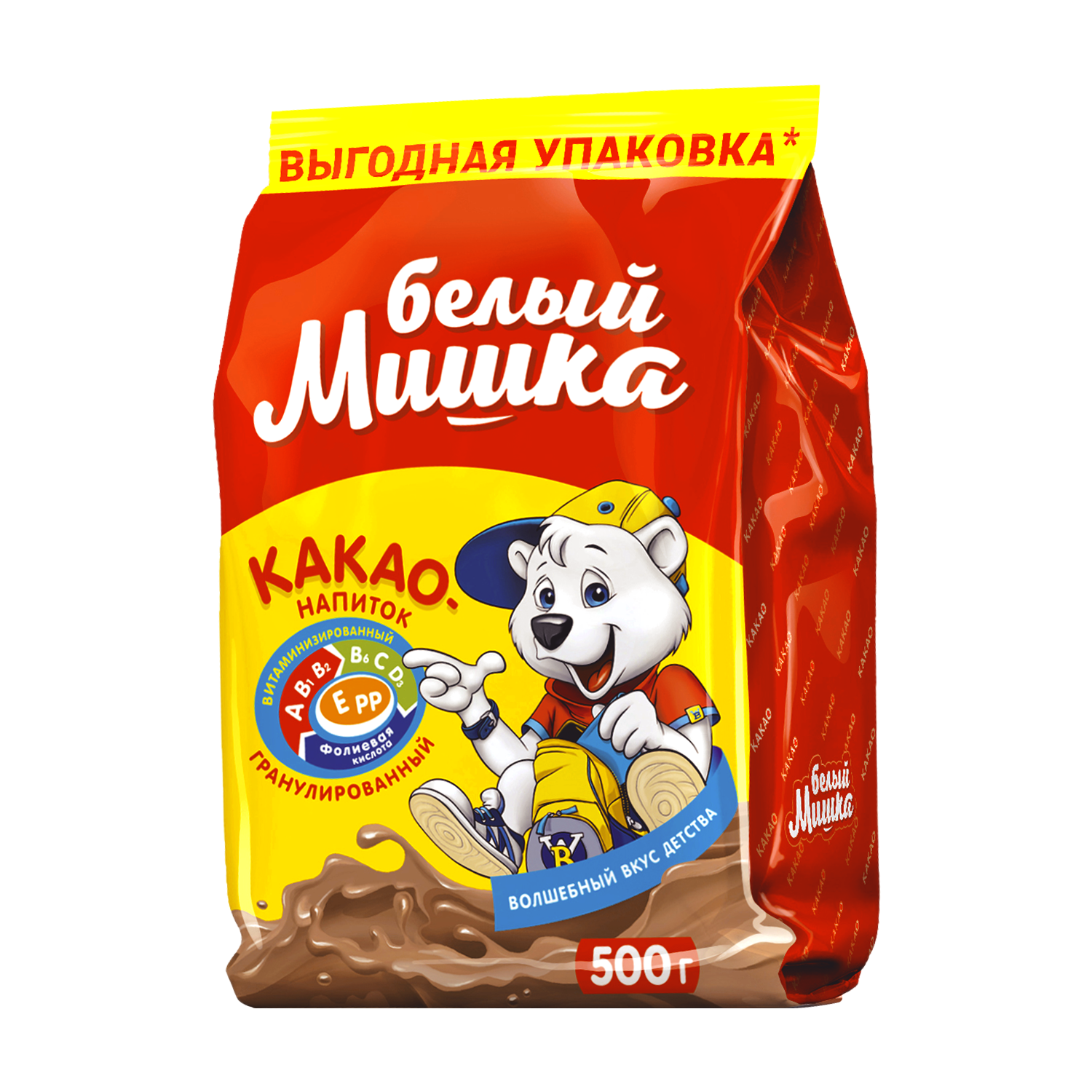 Какао-напиток гранула Белый Мишка С сахаром Быстрорастворимый 500 г