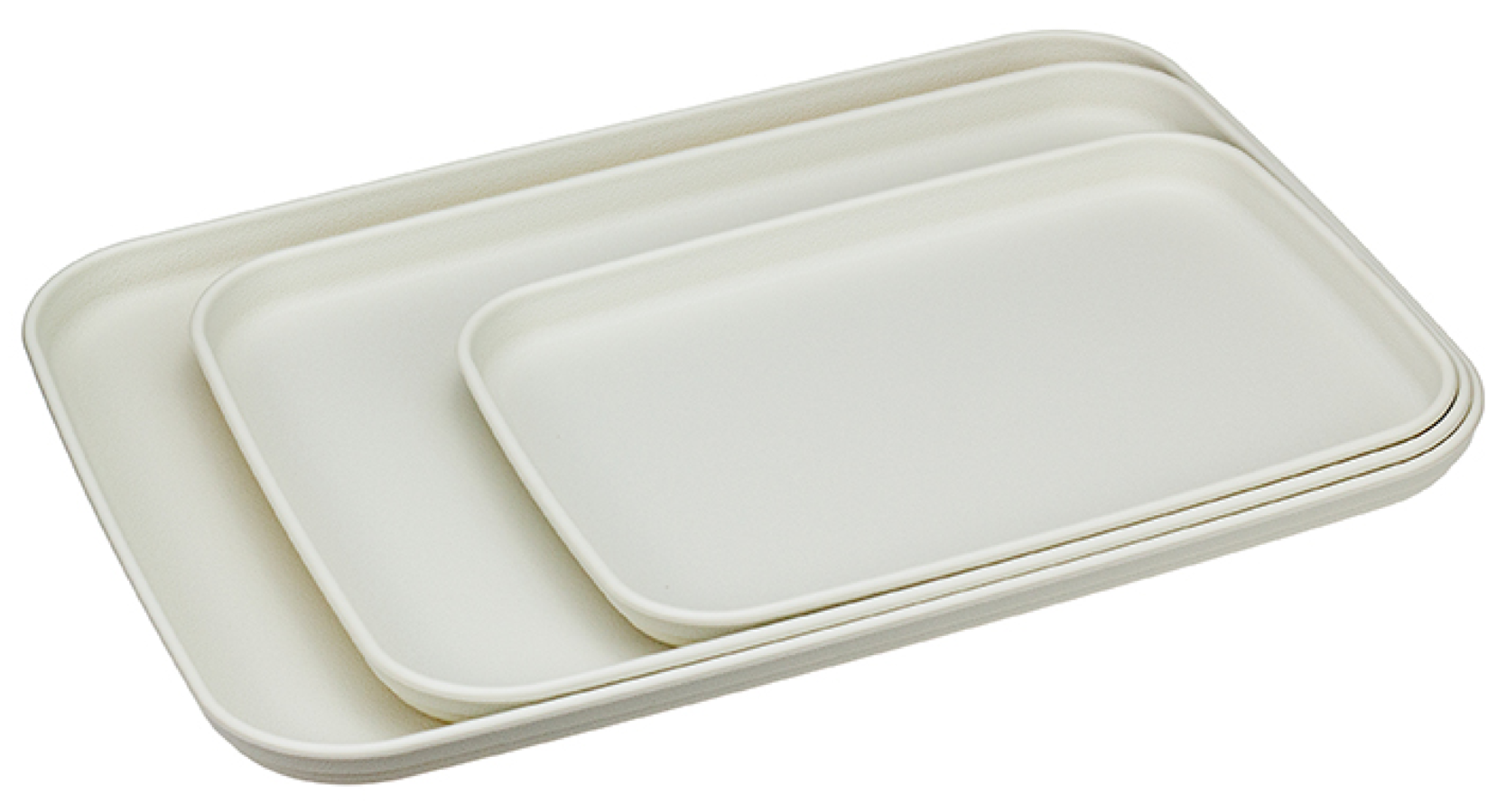 Набор подносов Idea / Идея из полипропилена цвет белый ротанг в комплекте 3шт. / сервировка стола