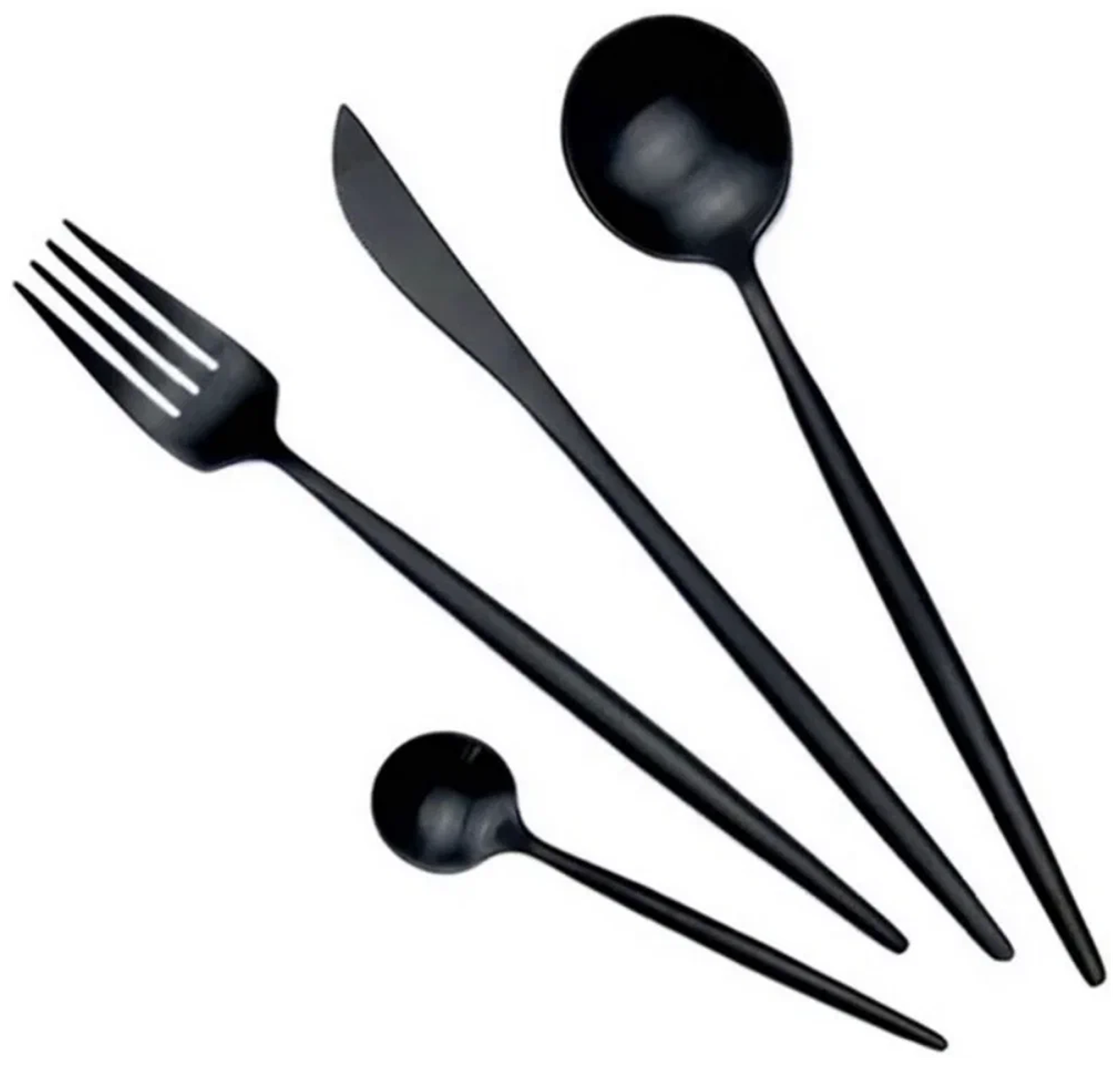Набор столовых приборов Maison Maxx Stainless Steel Modern Flatware Set (Black/Черный)