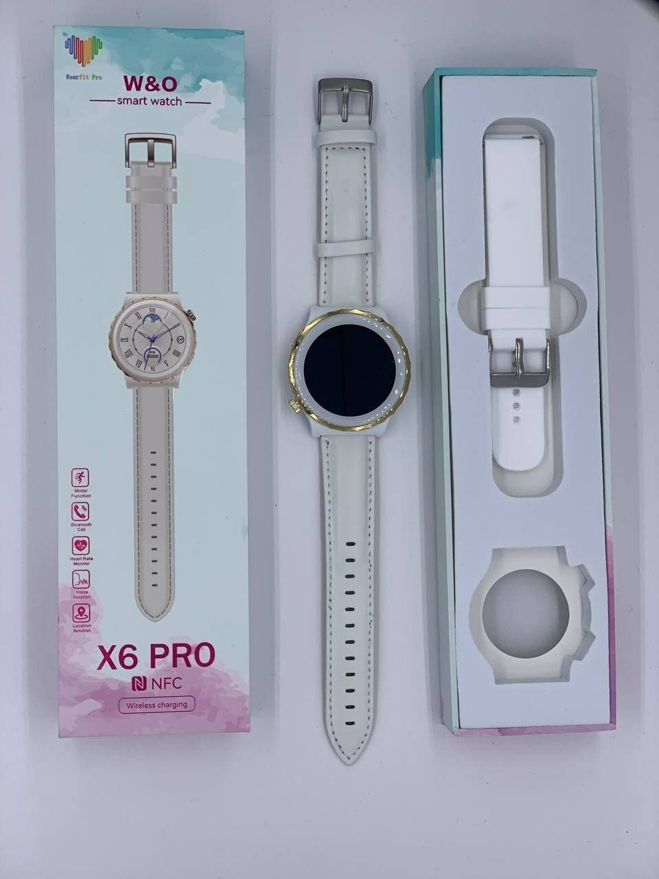 Умные часы X6 PRO Smart Watch W&O, Bluetooth, NFC, цвет корпуса и ремешка белый