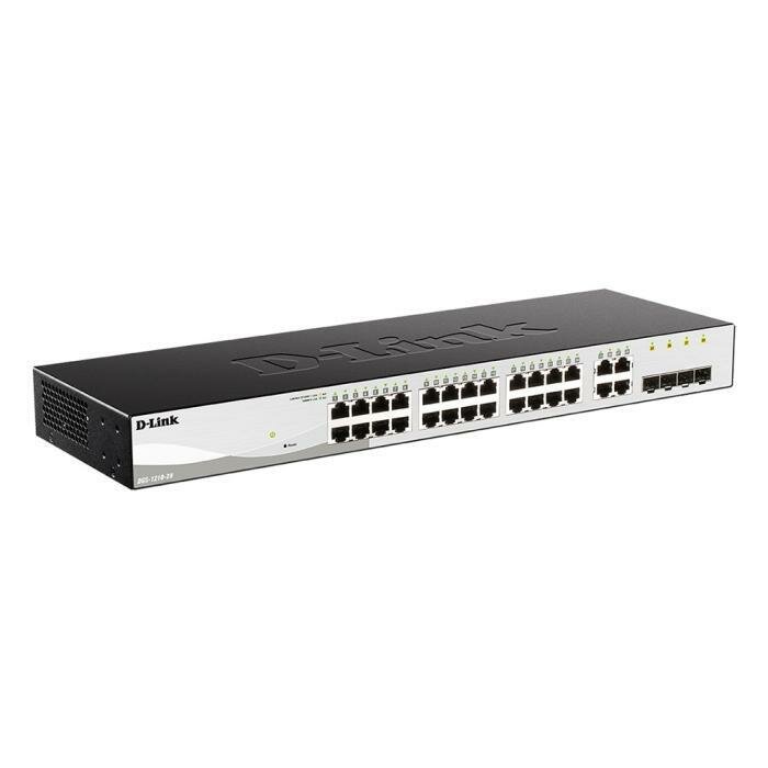 Настраиваемый L2 коммутатор D-Link DGS-1210-28/F3A с 24 портами 10/100/1000Base-T и 4 комбо-портами 100/1000Base-T/SFP