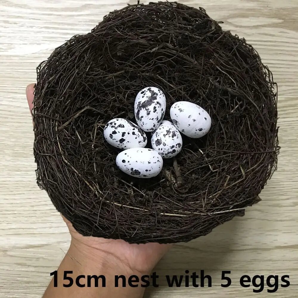 Искусственные пасхальные гнезда из лозы, 15cm nest with 5 egg