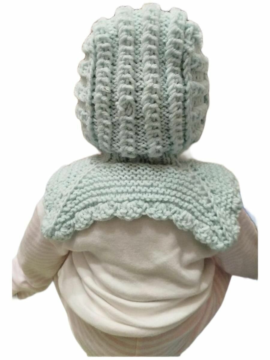 Шапка Осень-зима 2025 для детей, размер 38-40, голубой — фото 1