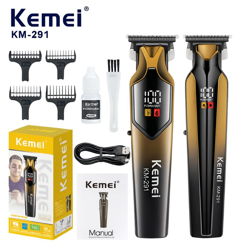 Триммер Kemei Beauty Hair Lab KM-291, для волос, для бороды, ЖК-дисплей, USB