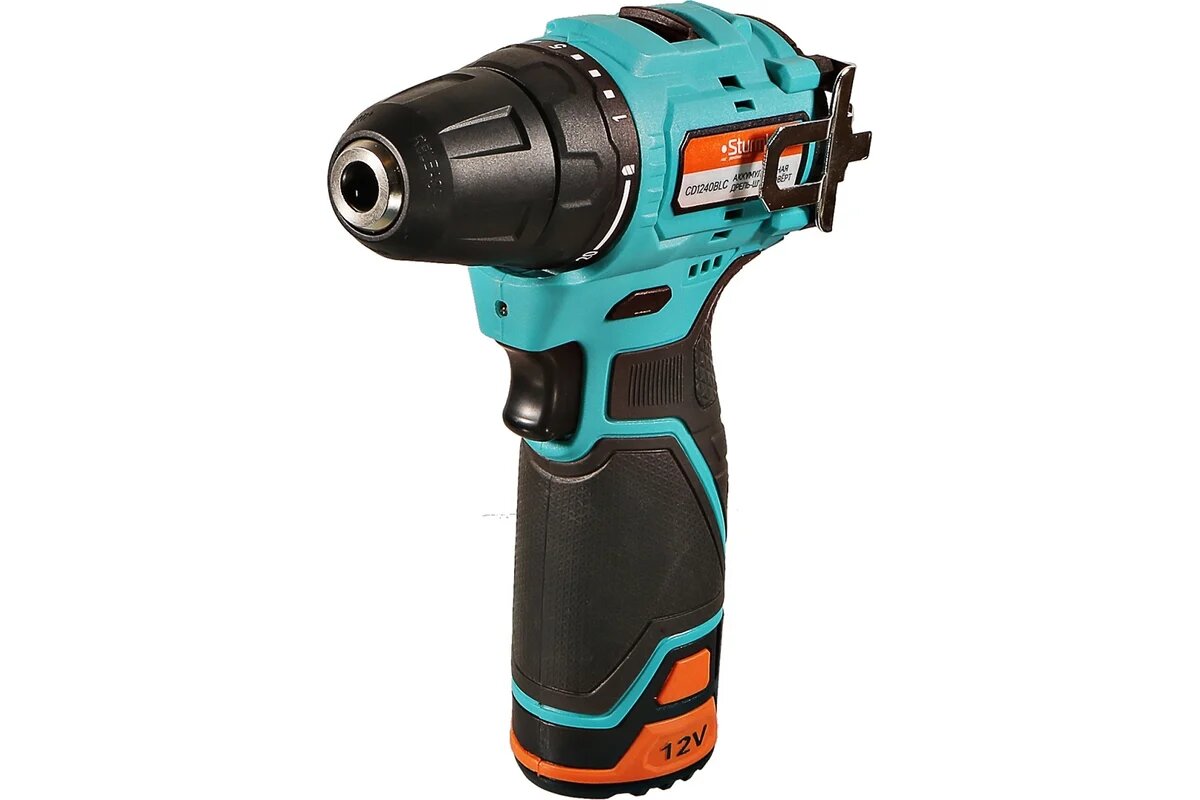 Дрель-шуруповерт б/щ Sturm, 12В, 1BatterySystem12V, 40Нм,2х2.0Ач, пист. рук, кейс CD1240BLC