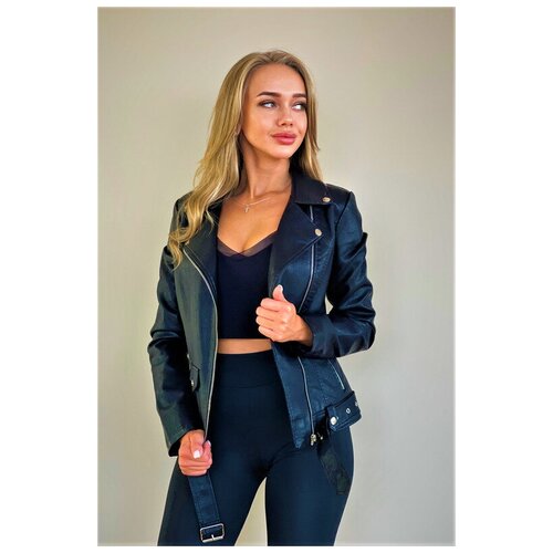 Куртка-косуха женская E-Lisman&ZG 063D, цвет черный;серый, размер 48