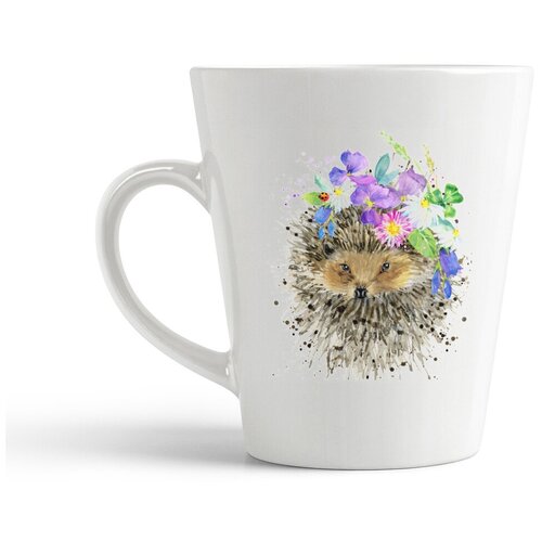 фото Кружка-латте coolpodarok "животные. ежик с цветами"