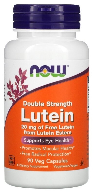 Капсулы NOW Lutein Double Strength, 80 г, 20 мг, 90 шт.