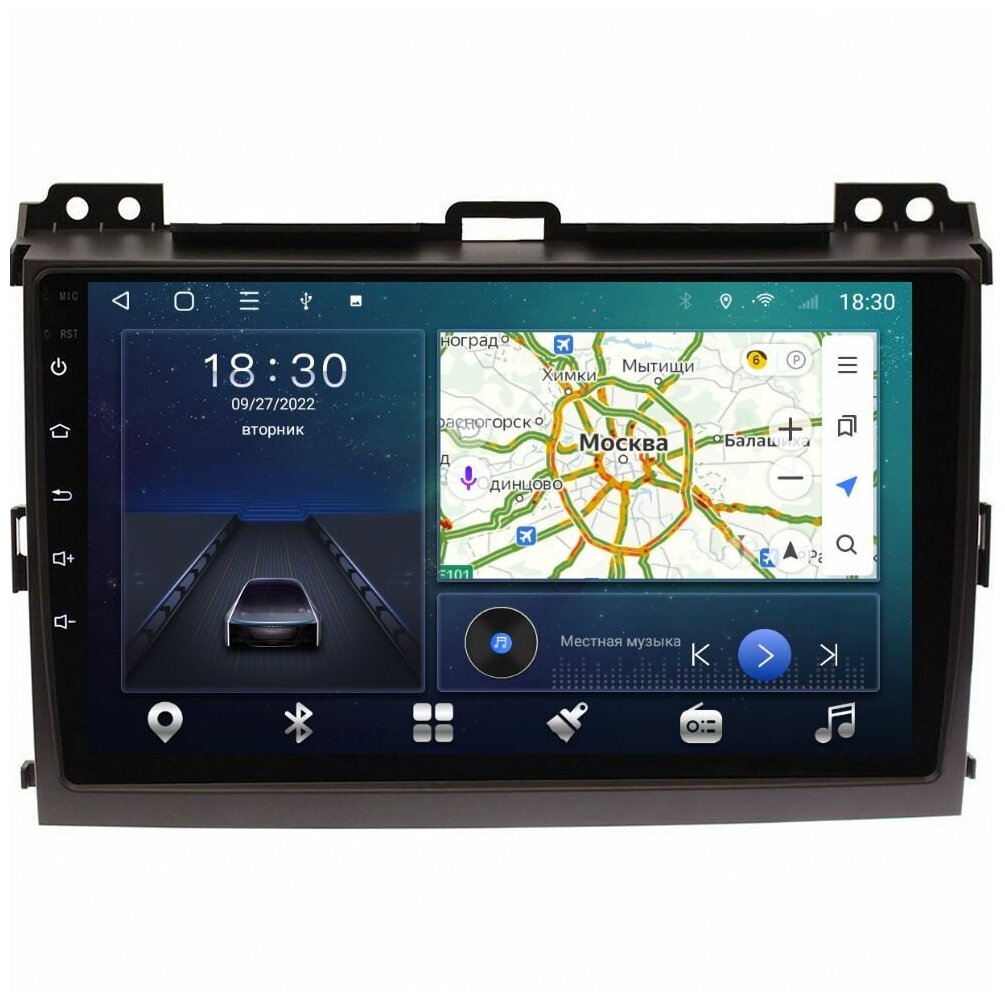 Магнитола Epic T18 Toyota Land Cruiser Prado 120 2002-2009 - Android 12 - Процессор 8 ядерный - CarPlay - IPS экран - DSP - 4G(Sim)