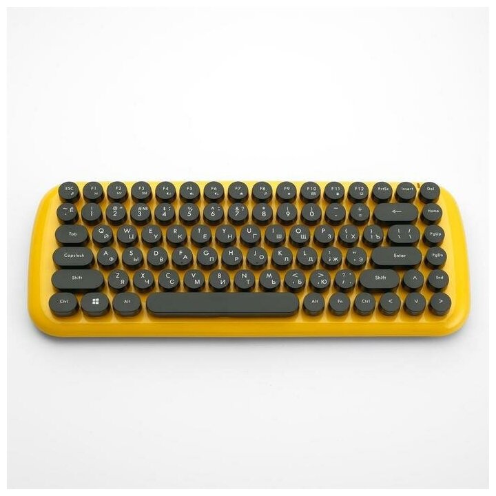 Клавиатура и мышь Wireless Gembird желтые, 2.4ГГц, 800-1600DPI, ретро-дизайн - фото №18