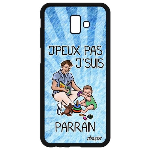 фото Модный чехол на телефон // samsung galaxy j6 plus 2018 // "не могу - стал крестным!" шутка принт, utaupia, голубой