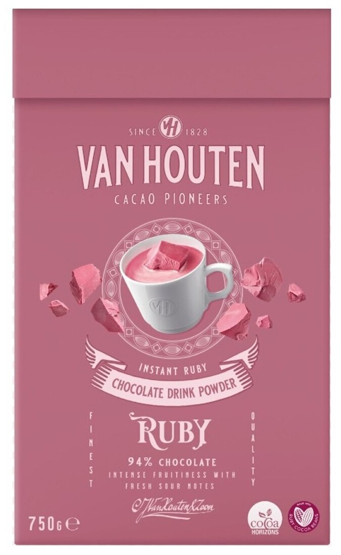 Горячий шоколад Van Houten VH Ruby Chocolate Drink, 0,75 кг - фотография № 1