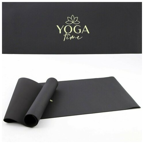 Коврик для йоги Yoga time, 173 х 61 х 0,4 см полотенце для йоги 180 63 см tunturi yoga towel с мешком для переноски синее