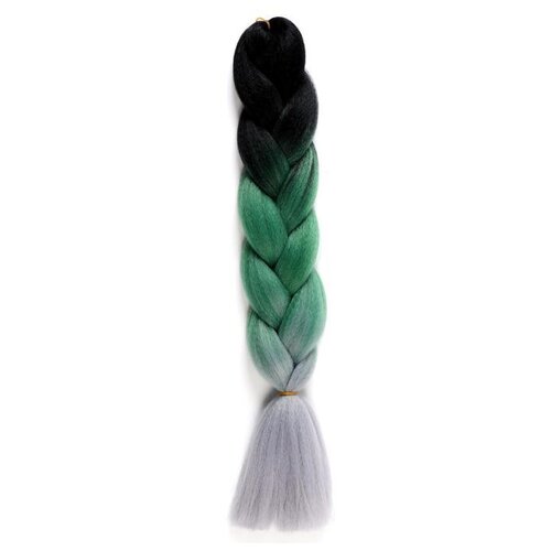 Queen Fair пряди из искусственных волос Zumba трехцветный, черный/аквамариновый/пепельный