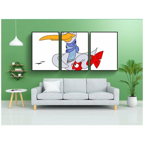 фото Набор модулных постеров для интерьера "чайка, веселая, openoffice" 60x90 см. в тубусе, без рамки lotsprints