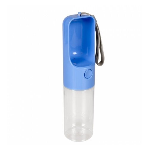 фото Бутылка для собак дорожная с кнопкой duvo+ , синяя, 450мл (бельгия)