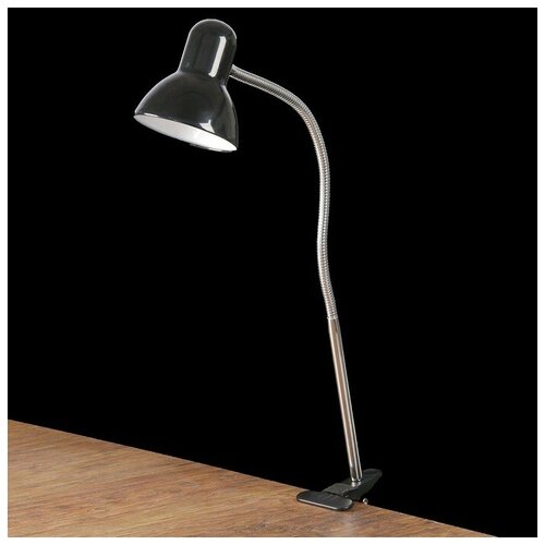 фото Настольная лампа 1x60w e27 черная (на прищепке) 11x9x70см уютель