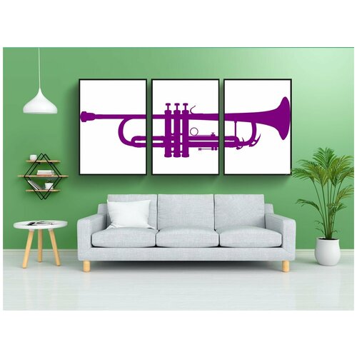 фото Набор модулных постеров для интерьера "труба, инструмент, музыка" 60x90 см. в тубусе, без рамки lotsprints