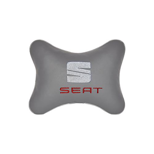 фото Подушка на подголовник экокожа l. grey с логотипом автомобиля seat vital technologies