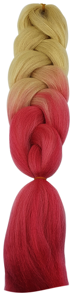 Канекалон омбре светло-золотистый/ярко-розовый , канекалон двухцветный , канекалон для волос 60 см , синтетические пряди для плетения