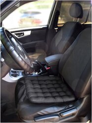 Подушка на сиденье «Стандарт-Авто» с ПВХ нанесением и креплением, р. 40х40 см. Цвет: черный. Наполнитель: лузга гречихи