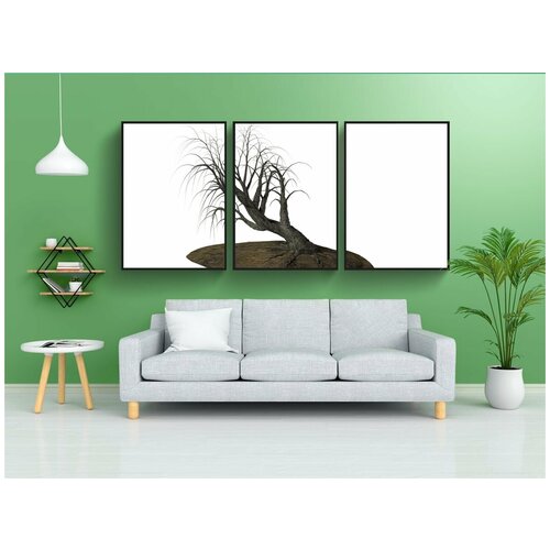 фото Набор модулных постеров для интерьера "дерево, мертвое дерево, зима" 60x90 см. в тубусе, без рамки lotsprints