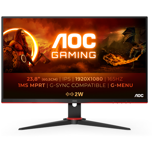 Монитор LCD 23.8'' 169 1920х1080FHD IPS, nonGLARE, Нет, 165 Гц, 300cdm2, H178V178, 10001, 80M1, 16,7