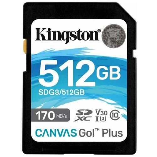 Карта памяти Kingston SD 512GB SDXC Class 10 UHS-I U3 V30 Canvas Go Plus SDG3/512GB