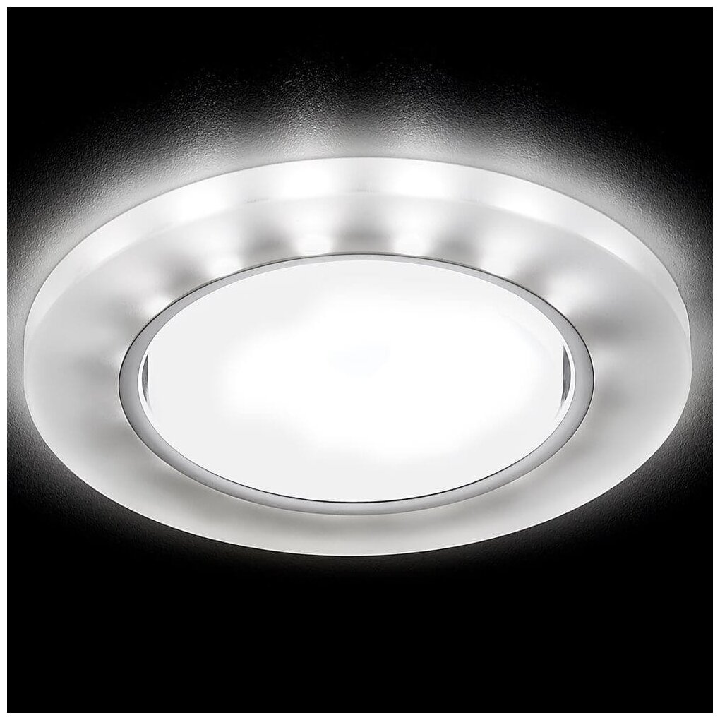 Встраиваемый точечный светильник со светодиодной лентой G214 CH/WH хром/матовый GX53+3W(LED WHITE) - фотография № 2