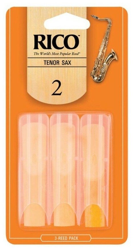 Rico RKA0320 3 Pack Tenor Sax 2.0 трости для тенор саксофона, размер 2, 3 шт