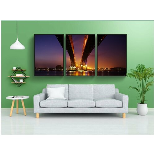 фото Набор модулных постеров для интерьера "мост, мост через воду, шоссе" 60x90 см. в тубусе, без рамки lotsprints