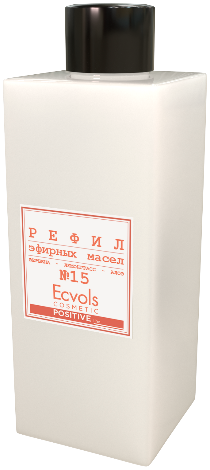 Рефил для домашних ароматов Ecvols №15 с натуральным эфирным маслом вербена-лемонграсс-алоэ 100 мл