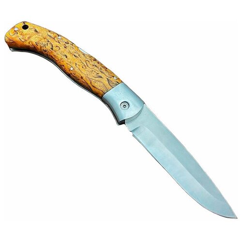 фото Складной нож с ножнами клинок cканди (d2, карельская береза, притин дюраль) 130 × 29 × 4 мм "стальные бивни"