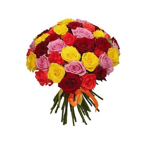 Букет из 51 разноцветной розы 