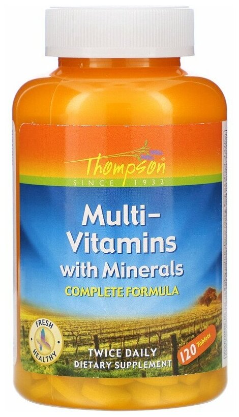 Thompson Multi-Vitamins with Minerals (мультивитамины с минералами) 120 таблеток