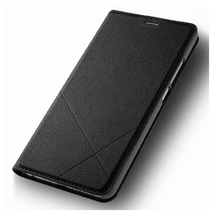 Чехол-книжка MyPads для Huawei Nova 3e 4/128GB водоотталкивающий с мульти-подставкой на жёсткой металлической основе черный