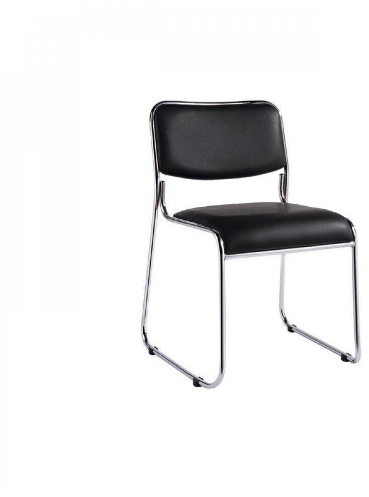 Стул для посетителей Easy Chair 802 VP к/з черный,без подл., хром