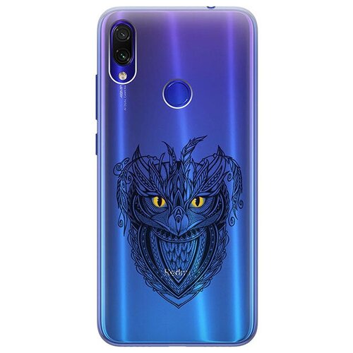 фото Ультратонкий силиконовый чехол-накладка clearview 3d для xiaomi redmi note 7 / note 7 pro с 3d принтом "grand owl" gosso