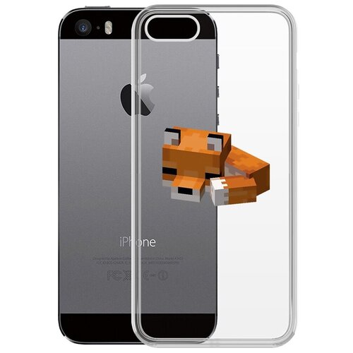Чехол-накладка Krutoff Clear Case Спящий Лисенок для iPhone 5/5s