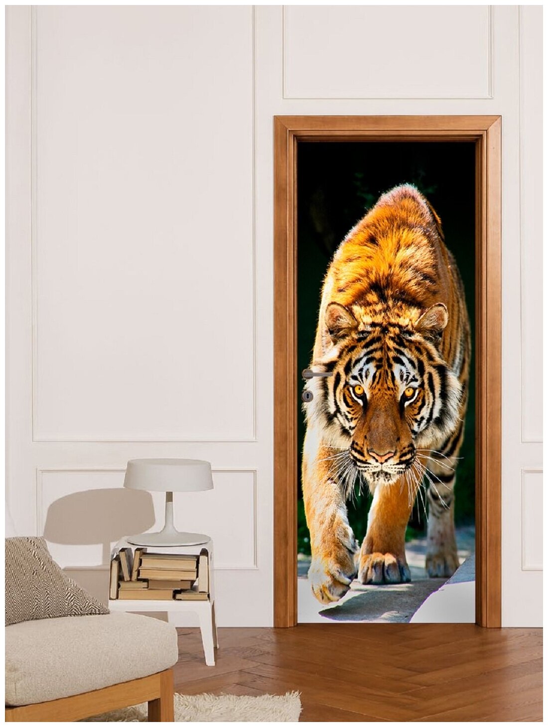 Наклейка интерьерная на дверь "Тигр", 80х200 см самоклеющаяся